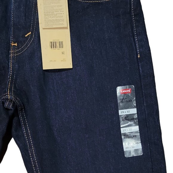 Levis 505 Mens Rinse Dark Wash Jeans Straight Leg Sz 29x32 - Picture 3 of 13